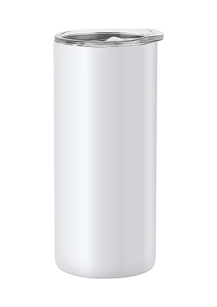 Beyaz Boş 15OZ Dıy Yaratıcı 15OZ Düz Sıska Bardak Mühürlü Kapaklı ve Saman Isı Transferi Için Su Bardağı Vakumlu Seyahat Şişesi Adam Için (Yurt Dışından)