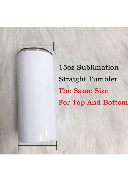 Beyaz Boş 15OZ Dıy Yaratıcı 15OZ Düz Sıska Bardak Mühürlü Kapaklı ve Saman Isı Transferi Için Su Bardağı Vakumlu Seyahat Şişesi Adam Için (Yurt Dışından)