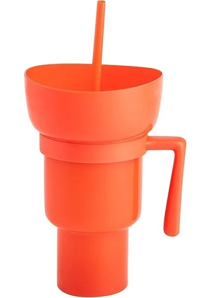 D Taşınabilir Stadyum Bardak 2 In 1 Snack Kase Içecek Pipetli Bardak Çok Amaçlı Renk Değişimi Aperatifler Konteyner Ev Sinemaları Kullanımı Için (Yurt Dışından)