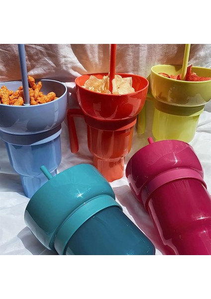 D Taşınabilir Stadyum Bardak 2 In 1 Snack Kase Içecek Pipetli Bardak Çok Amaçlı Renk Değişimi Aperatifler Konteyner Ev Sinemaları Kullanımı Için (Yurt Dışından) modelleri