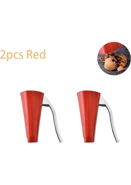 2 Adet Kırmızı Huni Şekli Çok Fonksiyonlu Badem Soyucu Hafif Ceviz Kabuğu Açıcı Antiskid Kolu Aşınmaya Dayanıklı Pişirme Aksesuarları Için (Yurt Dışından)