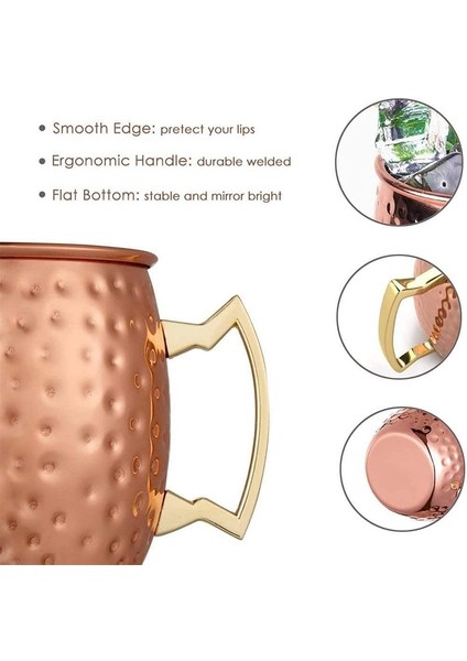 Siyah 501-600 ml 550 ml Moskova Katır Bakır Kupalar Metal Kupa Bardak Paslanmaz Çelik Bira Şarap Kahve Fincanı Bar Aracı (Yurt Dışından) indirimleri