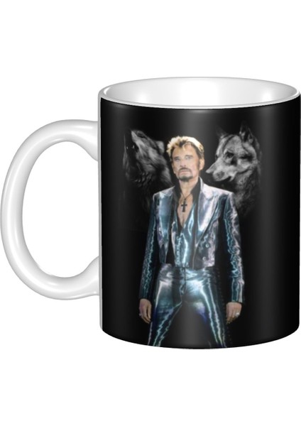 Stil 1 301-400ML Dıy Johnny Hallyday Kaya Seramik Kupa Özelleştirilmiş Şarkıcı Fransız Fransa Kahve Fincanları Yaratıcı Hediye Açık Çalışma Kamp Bardak (Yurt Dışından)