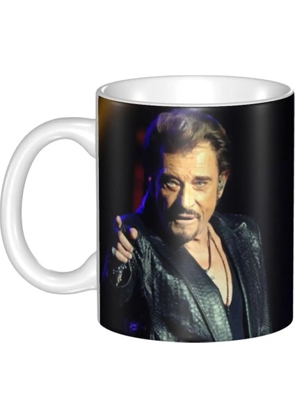 Stil 1 301-400ML Dıy Johnny Hallyday Kaya Seramik Kupa Özelleştirilmiş Şarkıcı Fransız Fransa Kahve Fincanları Yaratıcı Hediye Açık Çalışma Kamp Bardak (Yurt Dışından)
