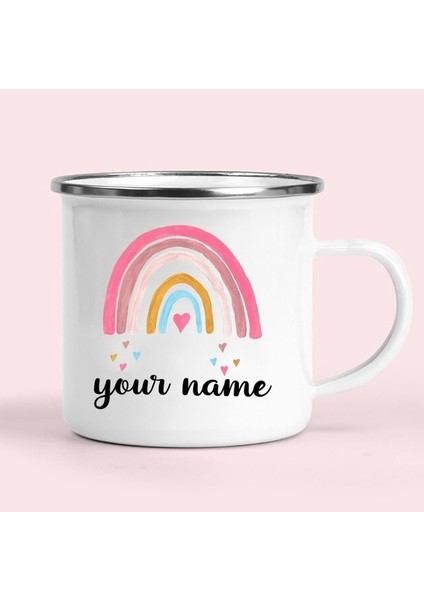 30 Kişiselleştirilmiş Gökkuşağı Kupa Çocuk Kupalar Noel / Yeni Yıl / Çocuk Günü Hediyesi Kamp Ateşi Gökkuşağı Emaye Fincan Özel Çocuk Bardak (Yurt Dışından)
