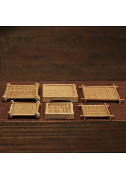 A3 (Tip 2)8.8x8.8x1 Bambu Fincan Altlığı Çok Tasarım Yalıtımlı Coaster Çay Fincanı Mat Çay Masası Dekorasyon Japonya Teaism Dekoratif (Yurt Dışından)