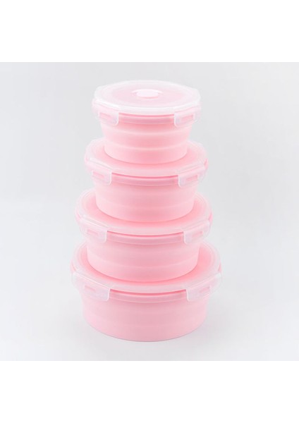 4 Adet Pembe Etrafında Silikon Katlanır Öğle Yemeği Kutusu Seti Mikrodalga Katlanır Kase Taşınabilir Katlanır Gıda Konteyner Kutusu Salata Aperatif Kase Kapaklı CF-102 (Yurt Dışından) fiyatları