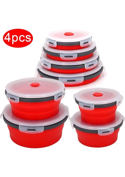4 Adet Pembe Etrafında Silikon Katlanır Öğle Yemeği Kutusu Seti Mikrodalga Katlanır Kase Taşınabilir Katlanır Gıda Konteyner Kutusu Salata Aperatif Kase Kapaklı CF-102 (Yurt Dışından) fırsatları