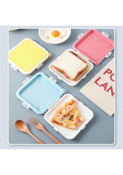 Sarı Sandviç Saklama Kutusu Silikon Öğle Yemeği Kutusu Gıda Saklama Kutusu Yeniden Kullanılabilir Mikrodalga Öğle Yemeği Kutusu Gıda Saklama Kabı Sandviç Kutuları (Yurt Dışından) fırsatları