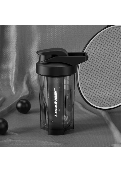 Siyah 500 ml Taşınabilir Shaker Şişeleri Su Şişesi Protein Tozu Shake Fincan Spor Milk Shake Peynir Altı Suyu Karıştırma Açık Plastik Içecek Bardağı Drinkwar (Yurt Dışından)