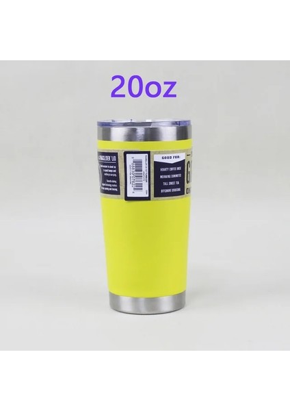 20OZ Sarı 3 Logo 30OZ Yetys Paslanmaz Çelik 20OZ Tumbler Manyetik Kapaklı Kahve Kupa Araba Termosu Şişe Su Bardakları Thermocup Termos (Yurt Dışından)