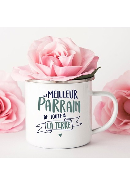 UXH102586-A015WH-8 Vaftiz Annem ve Vaftiz Babam Olur Musun Emaye Kupa Bardak Içecek Süt Kahve Fincanları Marraine Parrain Talep Retro Kupalar En Iyi Fikir Hediyeler (Yurt Dışından)