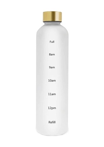 Beyaz 1000 ml 1 Litre Su Şişesi Motivasyon Içme Şişesi Spor Su Şişeleri Zaman Işaretleyici Çıkartmalar ile Taşınabilir Yeniden Kullanılabilir Plastik Bardaklar (Yurt Dışından)