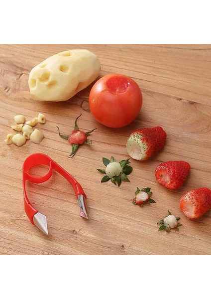 1 Adet Çilek Soyucu Metal Plastik Meyve Yaprağı Sökücü Gadget Domates Sapları Patates Bıçağı Kök Sökücü Mutfak Sebze Pişirme Aracı (Yurt Dışından) fırsatları