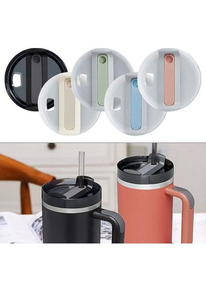 Stil 3 1 Adet Çok Renkli 40OZ Sızdırmazlık Şişesi Kapağı Sıçrama Dökülmeye Dayanıklı Düz Plastik Yedek Kapaklar Stanley Tumbler Bardak Aksesuarları (Yurt Dışından)
