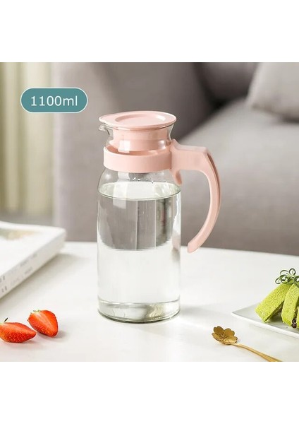 1100ML-PEMBE Kapaklı ve Saplı Cam Su Sürahi Isıya Dayanıklı Cam Sürahi Sürahi Distribütör De Boisson Içecek Dispenseri Chaleira (Yurt Dışından) fiyatları