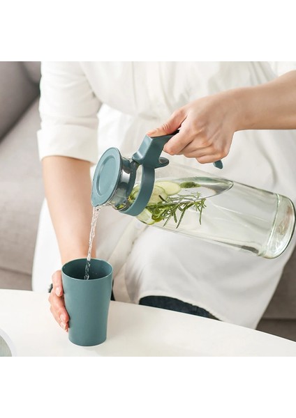 1100ML-PEMBE Kapaklı ve Saplı Cam Su Sürahi Isıya Dayanıklı Cam Sürahi Sürahi Distribütör De Boisson Içecek Dispenseri Chaleira (Yurt Dışından) indirimleri