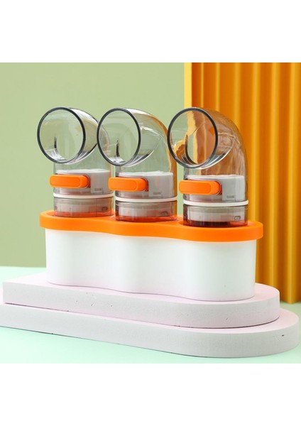 Turuncu 1 Adet Şeffaf Kontrol Baharat Kavanoz Taban Depolama Hacim Kontrollü Pratik Nem Geçirmez Tuz Şeker Baharat Kavanoz (Yurt Dışından) fiyatları