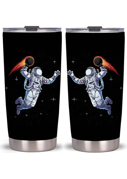 Stil 2 20 Oz Karikatür Astronot Tumbler Kapaklı Bardak, Paslanmaz Çelik Çift Duvar Vakum Termos Yalıtımlı Seyahat Kahve Kupa Oğlu Için Hediye (Yurt Dışından) indirimleri