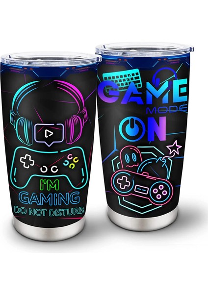 Stil 6 Gamepad Oyun Yalıtımlı Bardak, Kapaklı En Iyi Oyuncu 20 Oz, Sıcak ve Soğuk Içecekler Için Komik Paslanmaz Çelik Bardaklar, Erkekler ve Kadınlar Için (Yurt Dışından)
