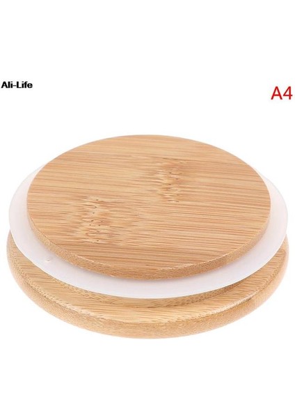 80MM 1 Adet Bambu Kapaklı Yeniden Kullanılabilir Cam Turşu Kavanozu Konserve Kapakları Sızdırmaz Silikon Sızdırmazlık Ahşap Kapaklar Içme Kavanoz Malzemeleri (Yurt Dışından)