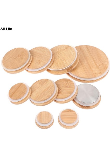 80MM 1 Adet Bambu Kapaklı Yeniden Kullanılabilir Cam Turşu Kavanozu Konserve Kapakları Sızdırmaz Silikon Sızdırmazlık Ahşap Kapaklar Içme Kavanoz Malzemeleri (Yurt Dışından) indirimleri