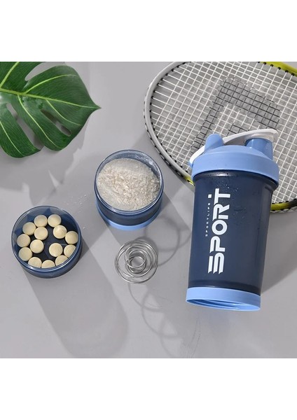 Erik Taşınabilir Protein Tozu Çalkalayıcı Şişe Yüksek Kapasiteli Içme Kabı Toz Kutusu ile Plastik Blender Spor Su Bardağı (Yurt Dışından)
