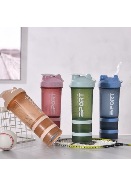 Erik Taşınabilir Protein Tozu Çalkalayıcı Şişe Yüksek Kapasiteli Içme Kabı Toz Kutusu ile Plastik Blender Spor Su Bardağı (Yurt Dışından)