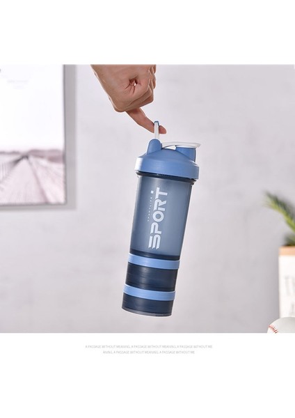 Erik Taşınabilir Protein Tozu Çalkalayıcı Şişe Yüksek Kapasiteli Içme Kabı Toz Kutusu ile Plastik Blender Spor Su Bardağı (Yurt Dışından)