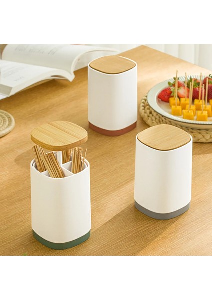 6X6X11.5 cm Otomatik Kürdan Kutusu Yaratıcı Kürdan Dağıtıcı Ahşap Pamuk Ev Masa Kürdan Depolama Tutucu Kapaklı (Yurt Dışından) indirimleri