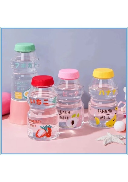 Bordo 480 ml 450 ml Yoğurt Plastik Sevimli Su Şişesi Askıları ile Karton Kawaii Tur Meyve Içme Yakult Şekli Süt Taşınabilir Çocuklar/kız/yetişkin (Yurt Dışından)