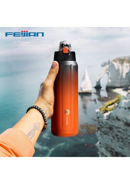 Gradyan Yeşil 600ML Feıjıan Çift Duvar Termosu, Spor Şişesi, 600ML, 18/10 Paslanmaz Çelik, Termos, Yalıtımlı Bardak, Sızdırmazlık, Özelleştirme (Yurt Dışından)