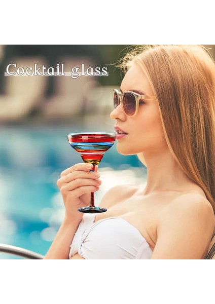 Stil G Renkli Çizim Margarita Şarap Bardakları Yaratıcı Renkli Kokteyl Fincanı Zarif Kadeh Düğün Parti Drinkware Şampanya Bardağı (Yurt Dışından) indirimleri