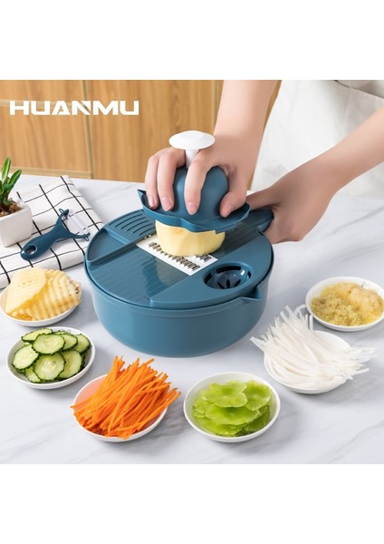 Koyu Mavi Çok Fonksiyonlu Sebze Dilimleyici Kıyıcı Meyve Aracı Rende Kesici Parçalayıcı Sarımsak Et Kıyıcı Dilimleme Yumurta Bölücü Mutfak Aracı (Yurt Dışından) fiyatları