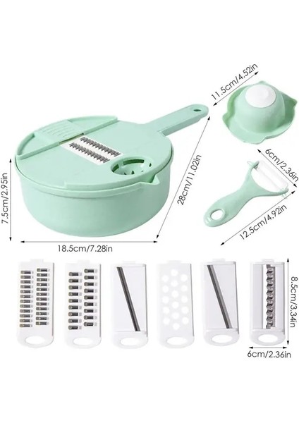 Yeşil Sebze Kesici Çok Fonksiyonlu Mutfak Eşyaları Sebze Dilimleme Kesici Elle Kesilmiş Parçalama Rende Kıyıcı Havuç Mutfak Aksesuarları (Yurt Dışından)