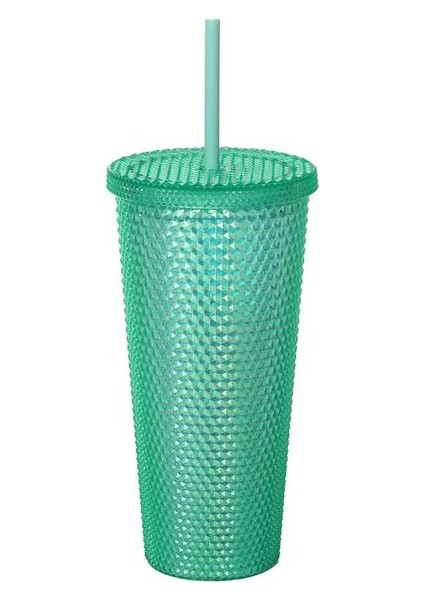700ML Yeşil 700ML Kız Için Su Şişesi Çift Katmanlı Durian Bardak Pipetli Yeniden Kullanılabilir Elmas Radyant Tanrıça Bardak Kapaklı Bpa Ücretsiz Drinkw (Yurt Dışından)
