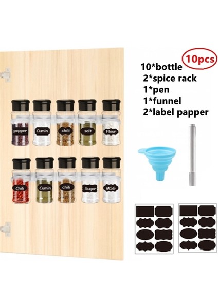 10 Adet Raf ile 5/20 Pc Kavanoz Baharat Biber ve Tuzluklar Için Hiçbir Bpa Plastik Baharat Kavanoz Baharat Organizatör 100 ml Baharat Kavanoz Rafı Mutfak Organizatör (Yurt Dışından)