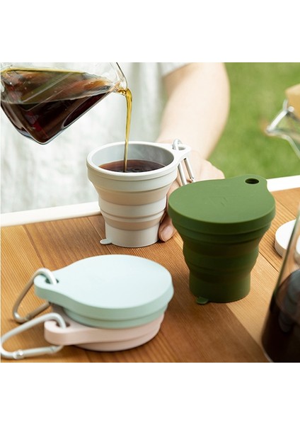 Açık Yeşil 150ML 150ML Katlanır Bardaklar Mini Geri Çekilebilir Bardak Silikon Taşınabilir Çay Fincanı Açık Seyahat Kahve Teleskopik Içme Kupa Kapağı Su Şişesi (Yurt Dışından)