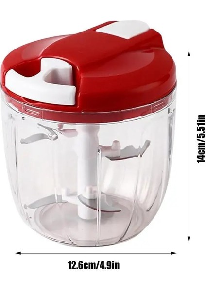 Yeşil 900 ml Çekme Tipi Mini Kıyıcı Manuel Sebze Kıyma Makinesi 3 Paslanmaz Çelik Bıçaklar Soğan Kıyıcı Sarımsak Kırıcı Mutfak Gereçleri (Yurt Dışından)