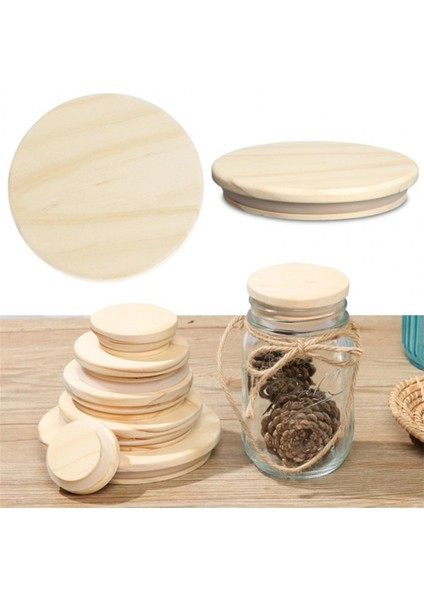 82MM Bambu Cam Turşu Kavanozu Depolama Konserve Kapakları Içme Bardağı Kapakları Yeniden Kullanılabilir Conta Halkası Çam Ahşap Kapaklı Cam Kavanozlar Seramik Kupalar (Yurt Dışından)