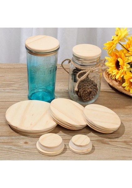 82MM Bambu Cam Turşu Kavanozu Depolama Konserve Kapakları Içme Bardağı Kapakları Yeniden Kullanılabilir Conta Halkası Çam Ahşap Kapaklı Cam Kavanozlar Seramik Kupalar (Yurt Dışından)