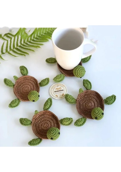 Kaplumbağa 12 cm 1 Pc Sevimli Kaplumbağa El Tığ Işi Coaster Kaplumbağa Coaster Potholder El Örgü Kupa Coaster Cadılar Bayramı Partisi Plaka Mat Çay Fincanı Mat (Yurt Dışından)