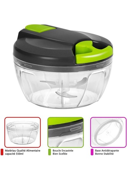 Siyah Mavi Manuel Soğan Kıyıcı Dicer Sarımsak Soğan Sebzeleri Için Şeffaf Konteyner ve Paslanmaz Çelik Bıçaklar ile Kaymaz Gıda Kıyıcı (Yurt Dışından) indirimleri