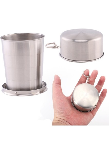 75ML 250/150/75ML Paslanmaz Çelik Katlanır Bardak Kamp Tencere Geri Çekilebilir Bardak Çay Fincanı Teaware Kamp Eşyaları Sofra Katlanmış Bardak (Yurt Dışından) fiyatları