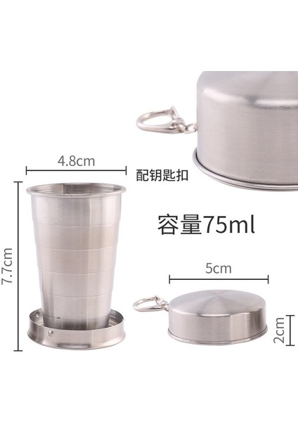 75ML 250/150/75ML Paslanmaz Çelik Katlanır Bardak Kamp Tencere Geri Çekilebilir Bardak Çay Fincanı Teaware Kamp Eşyaları Sofra Katlanmış Bardak (Yurt Dışından) modelleri