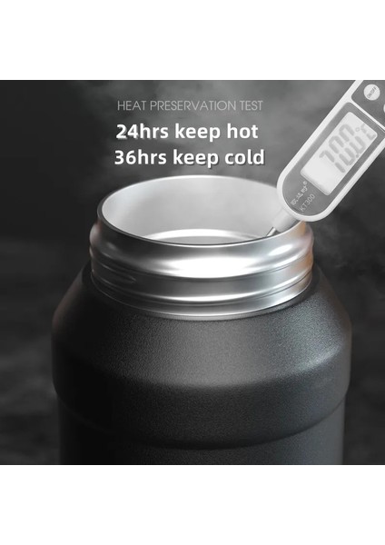Cq-1.5l-Gri 0.8l-2.0l 2l Su Şişesi Termos Çıkarılabilir Pipetli Şişe, Spor Salonu Için Taşıma Saplı Korunabilir Paslanmaz Çelik Su Şişesi (Yurt Dışından)