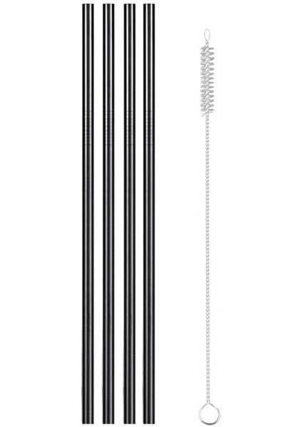 Siyah C Mutfak Aksesuarları Gadget Yeniden Kullanılabilir 304 Paslanmaz Çelik Pipet Metal Içecekler Bardak Pipet Temiz Fırça ile Cozinha Criativa (Yurt Dışından)