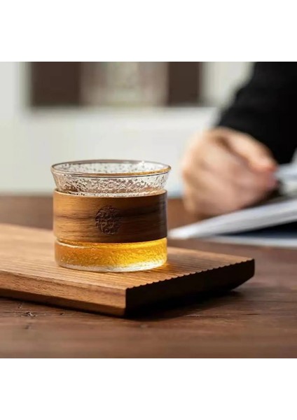 B 130 ml Çay Bardağı Büyük Kapasiteli Japon Tarzı Kahve Kupa Şeffaf Cam Çay Fincanı Içme Kupa Günlük Kullanım (Yurt Dışından)