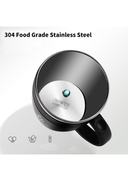 Siyah 500 ml 304 Paslanmaz Çelik Kahve Fincanı Kapaklı Kupa Yalıtımlı Kahve Kupa Çift Duvar Kahve Tumbler Saplı Isıya Dayanıklı Drinkware (Yurt Dışından)
