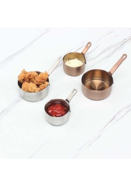Gül Altın-S Küçük Paslanmaz Çelik Teppanyaki Restoran Sofra Saplı Baharat Fincan Isıtma Pot Sos Tavası Sos Tabağı (Yurt Dışından)